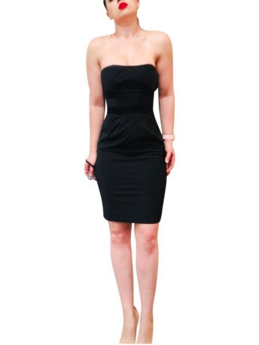 Diane Von Furstenberg Strapless Black Bodycon Dress